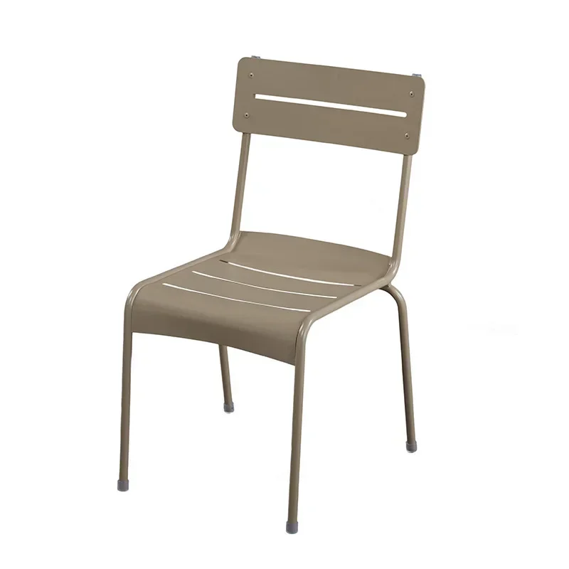 Combinazione di tavolo e sedia da esterno in alluminio Internet celebrità villa cortile per il tempo libero all'aperto tavolo alto e sedia panca in metallo