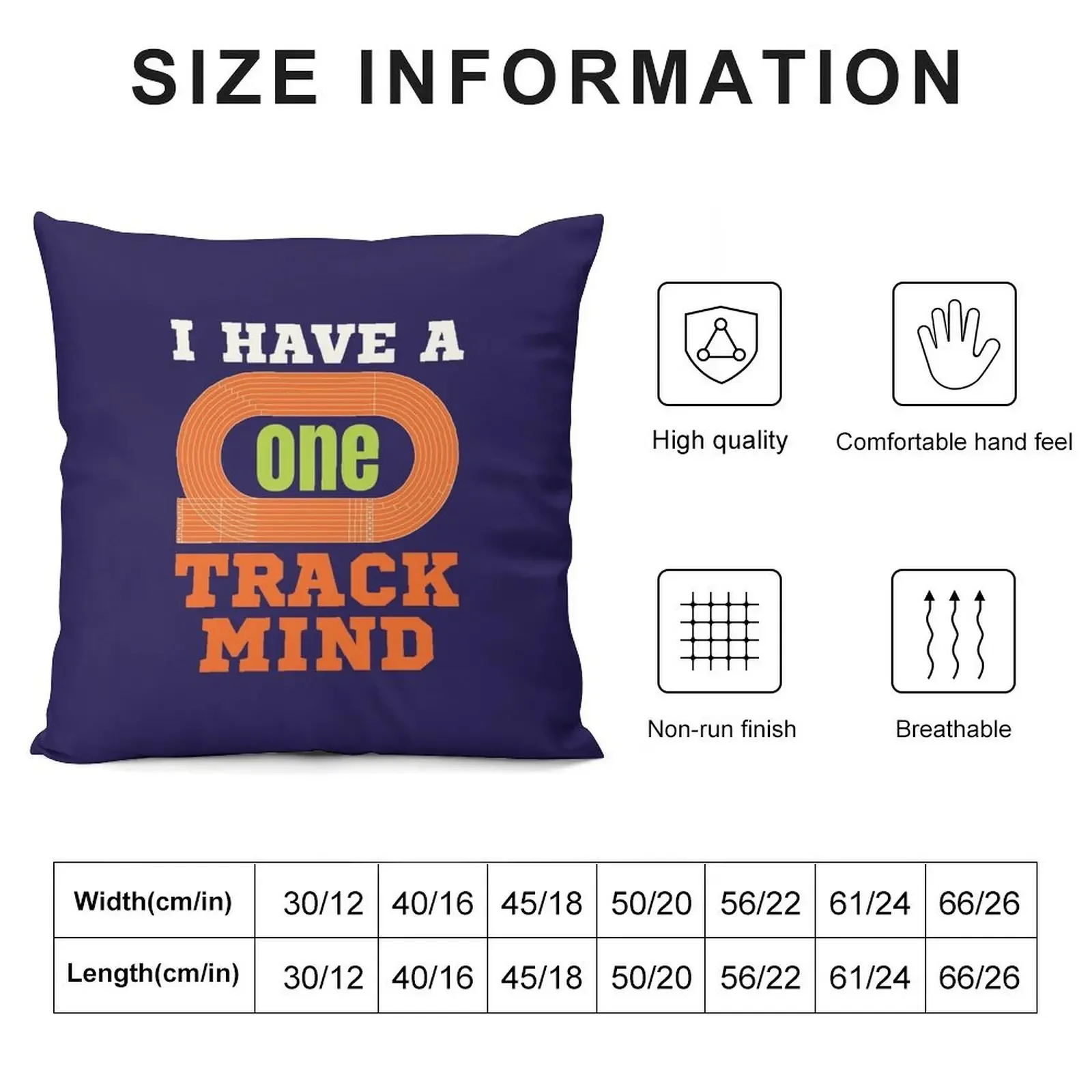 I Have a One Track Mind Funny Track and Field Runner Throw Pillow Plaid Sofa Pillow Case Christmas Marble Cushion Cover pillow