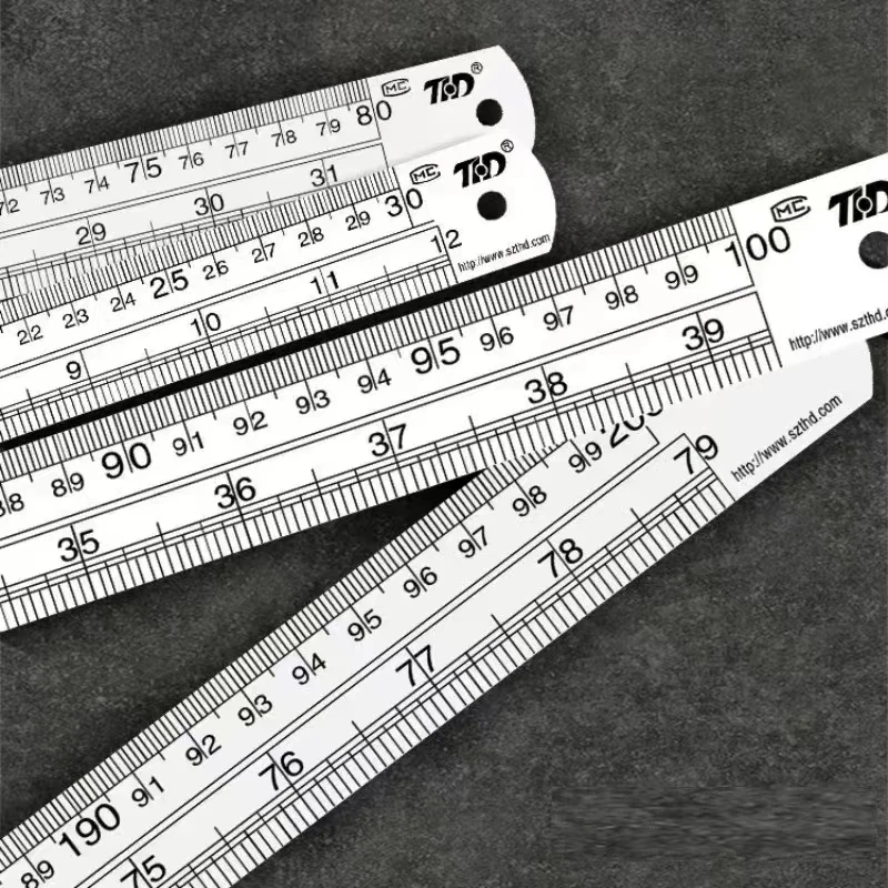 Double Side Stainless Steel Straight Ruler Metric Rule Precision Measuring Tool 15cm/6 inch 30cm/12 inch School Office Supplies