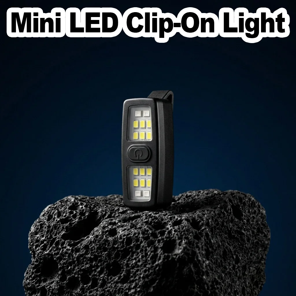 Clip On Flashlight Rechargeable LED USB Mini Portable Pocket Hands Free Safety Warning Torch Light For Running Walking Essential