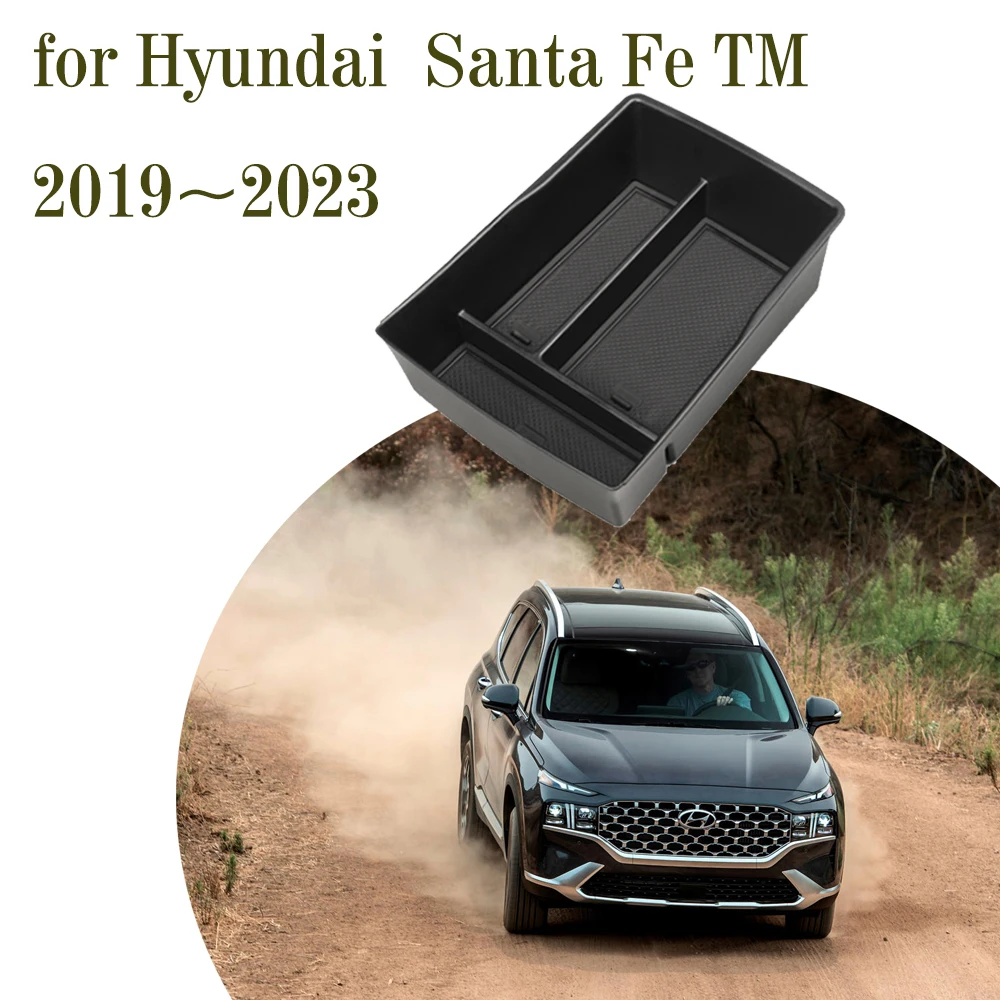 Автомобильный органайзер для Hyundai Santa Fe TM 2019 ~ 2023 2020 2021, упаковка для мелочей, центральный подлокотник, лоток для хранения, аксессуары