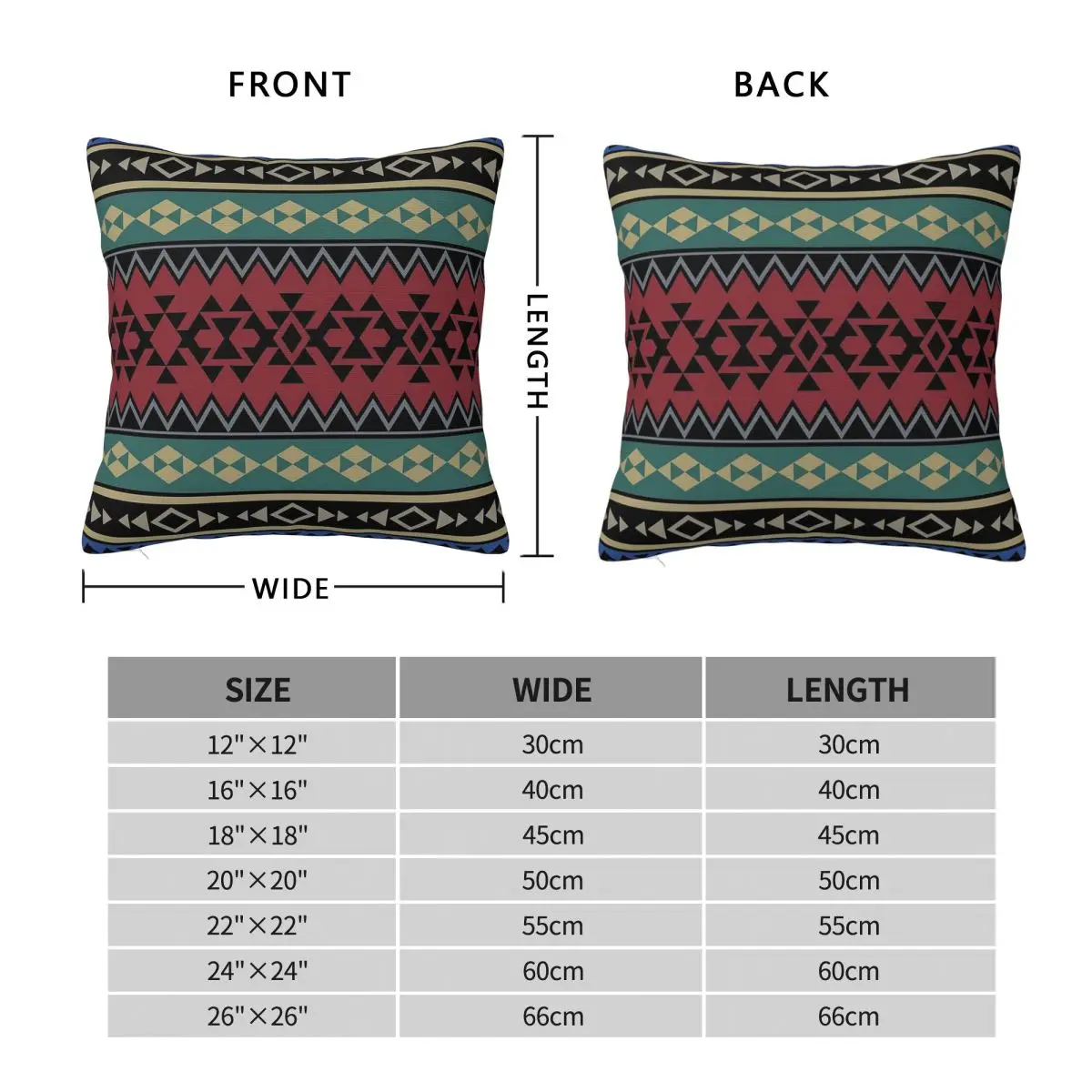 Aztec Mexico Square Pillowcase Polyester Linen Velvet Printed Zip Decorative Pillow Case Home Cushion Cover