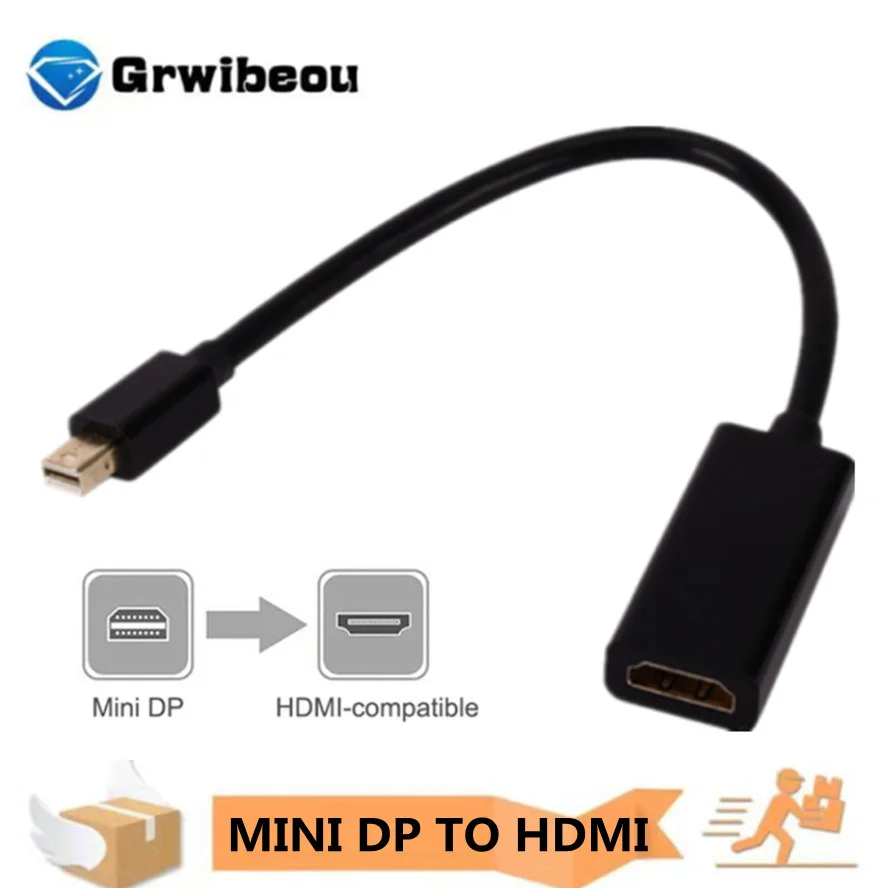 Mini Displayport Port DP To HDMI-compatible Cable Supports 1080P Mini DP To HDMI Adapter Converter For Apple MacBook Air Pro