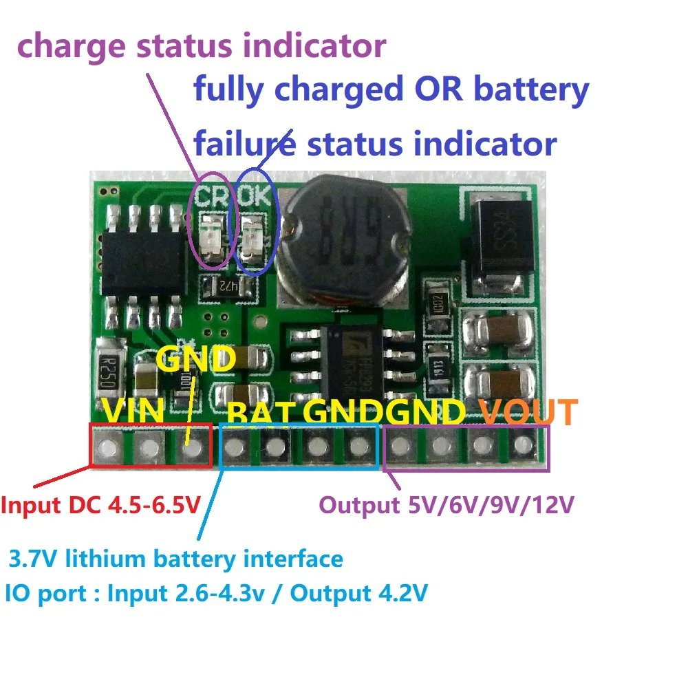 3.7V 4.2V Charger & 5V 6V 9V 12V Discharger Board DC DC Converter Boost Step-up Module UPS diy Li-lon LiPo lithium battery