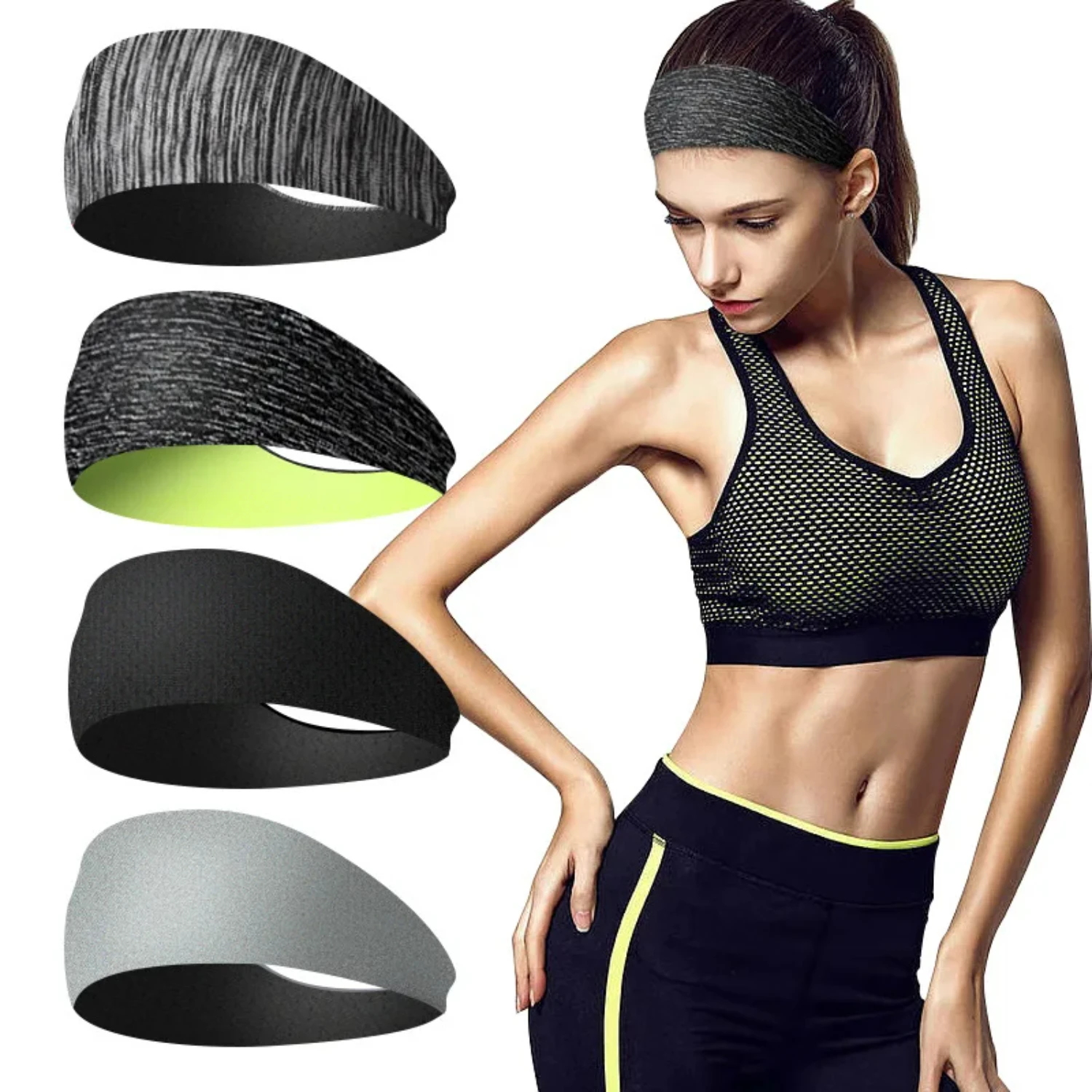 Sweatband  Men Women Elastic Sport Hairbands Headwear Headwrap Sports Hair Accessories Safety Band