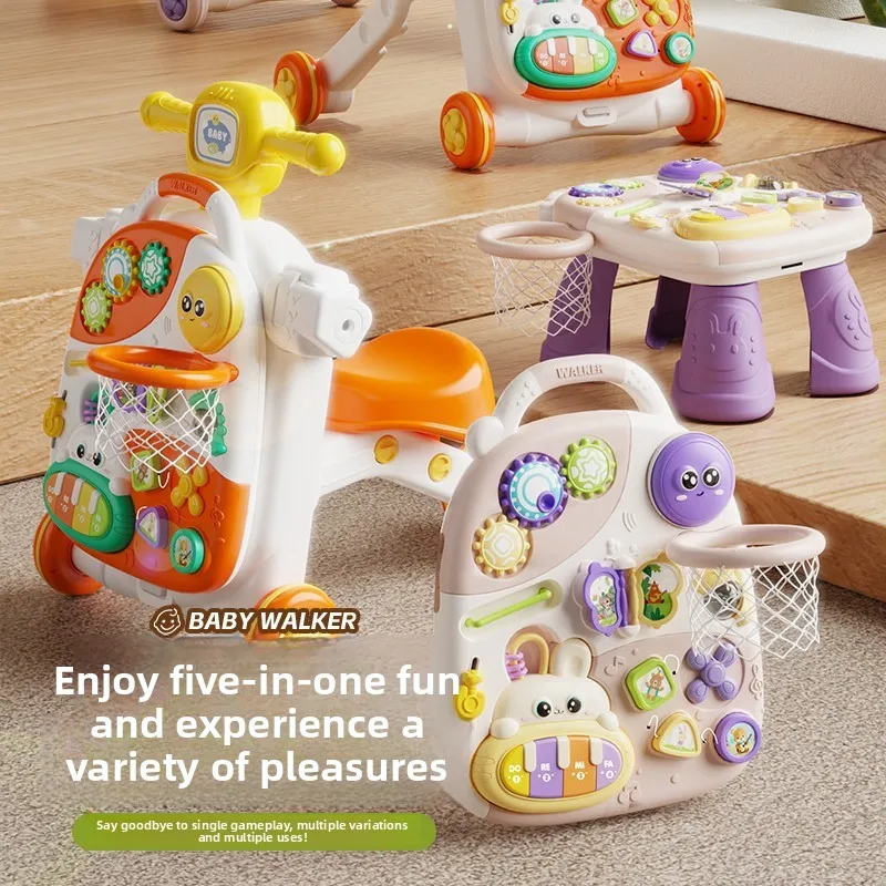 Push Walker-Spielzeug für Kleinkinder, Multifunktions-Lernwagen, Anti-Kipp-Lauflernhilfe, 1-jähriges Geschenk, Gehhilfe für Kleinkinder, sicher und stabil