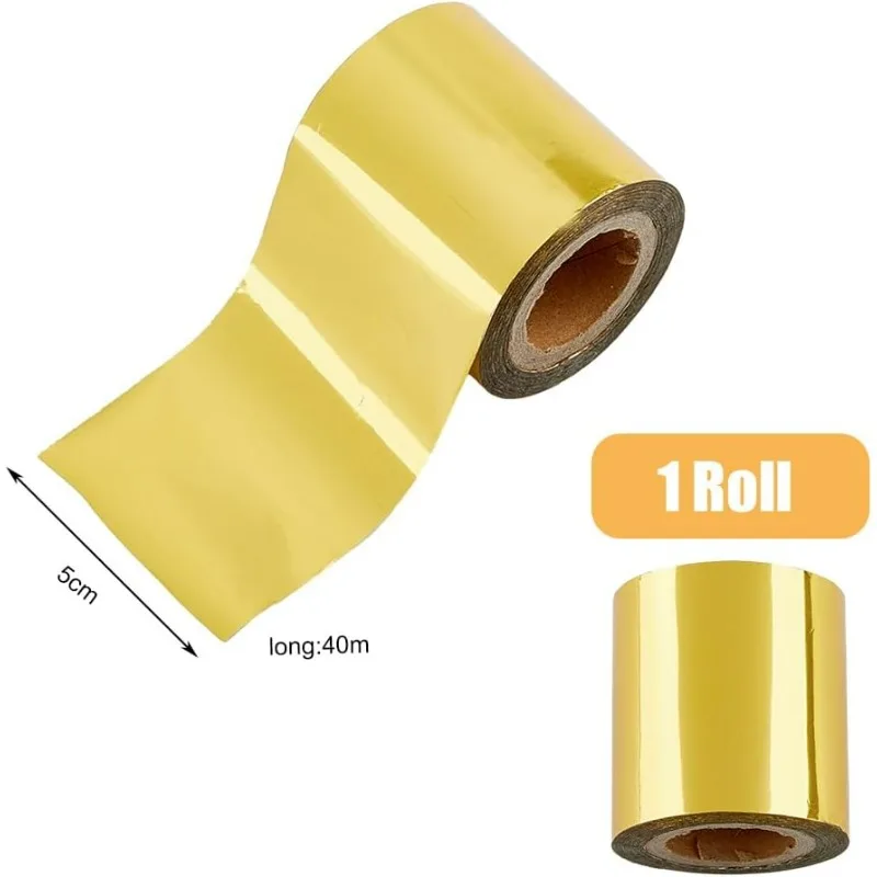 1 Roll Hot Foil Stamping Paper Heat Transfer Foil Papers Golden Sublimation Foil Transfer Sheets for Card Making Craftwork