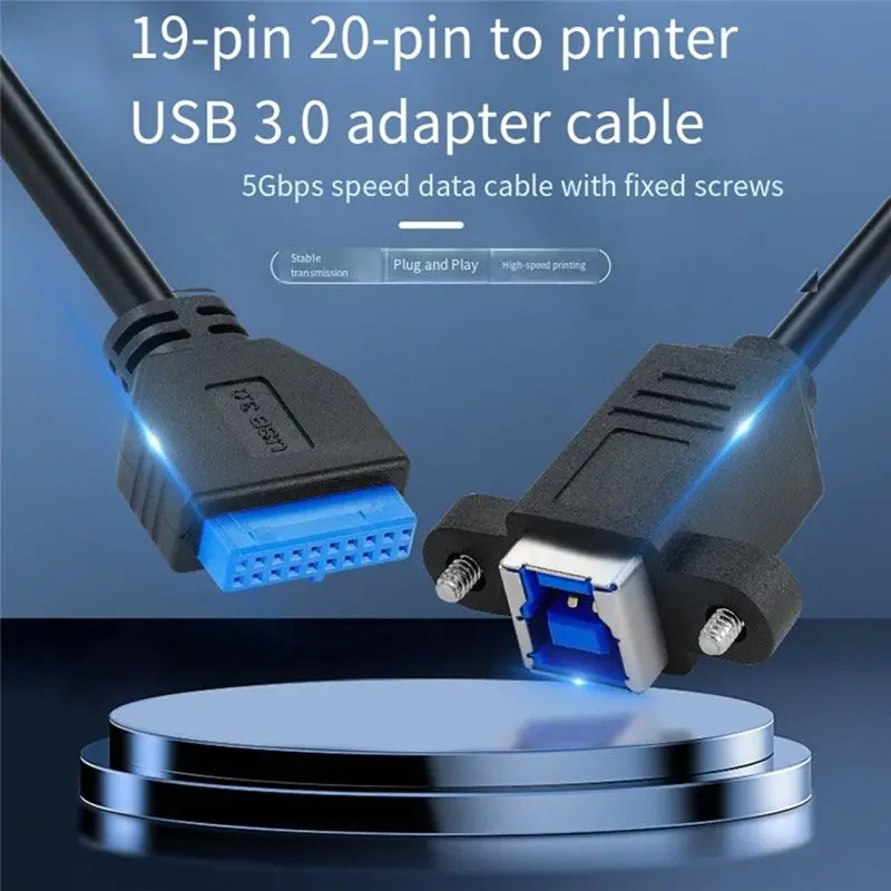 X64A-USB3.0 Type-B Female To 20Pin IDC Male Header Cable Extension 30Cm USB 3.0 5Gbps For Disk SSD Camera Data