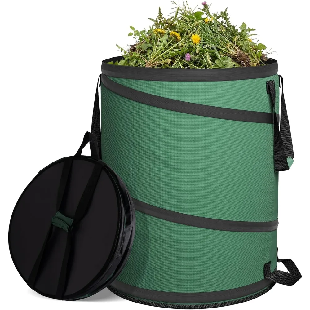 

Collapsible 30 Gallon Yard Waste Bag 600D Oxford with Drainage Holes Self Standing Pop Up Camping Garden Leaf Cleanup