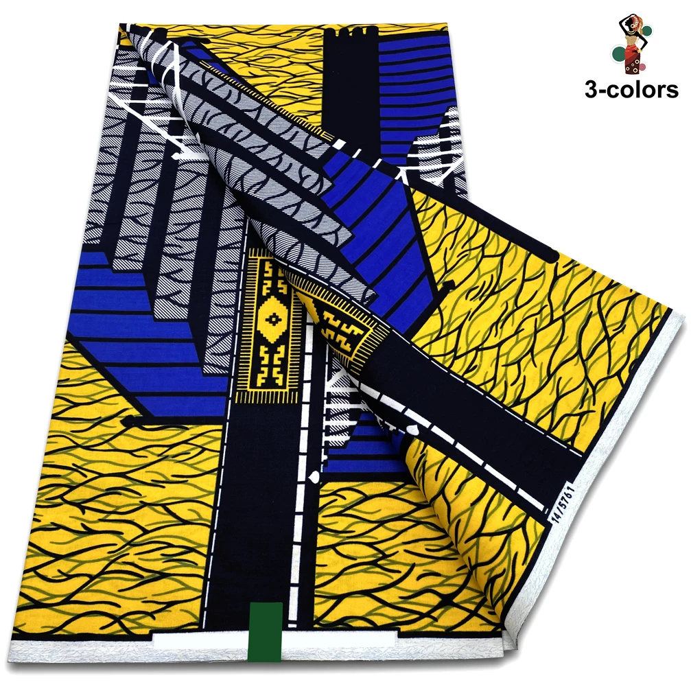 Tela de cera Ankara, tela con estampado de cera africana de alta calidad, 100% algodón, suave, garantizado, Pagne holandés Real para vestidos