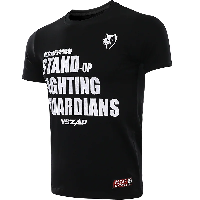 Vzap-cotton fighting T-shirt for men, short sleeve, MMA training, bronzing, sports, boxing, running, summer