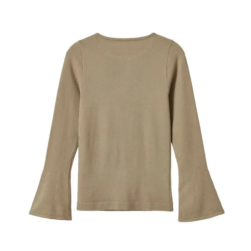 Maxdutti Southern France Minimalist Woman Clothes Basic Long Sleeve Women's Sweater Multi Color Henley Collar Knitted T-shirt