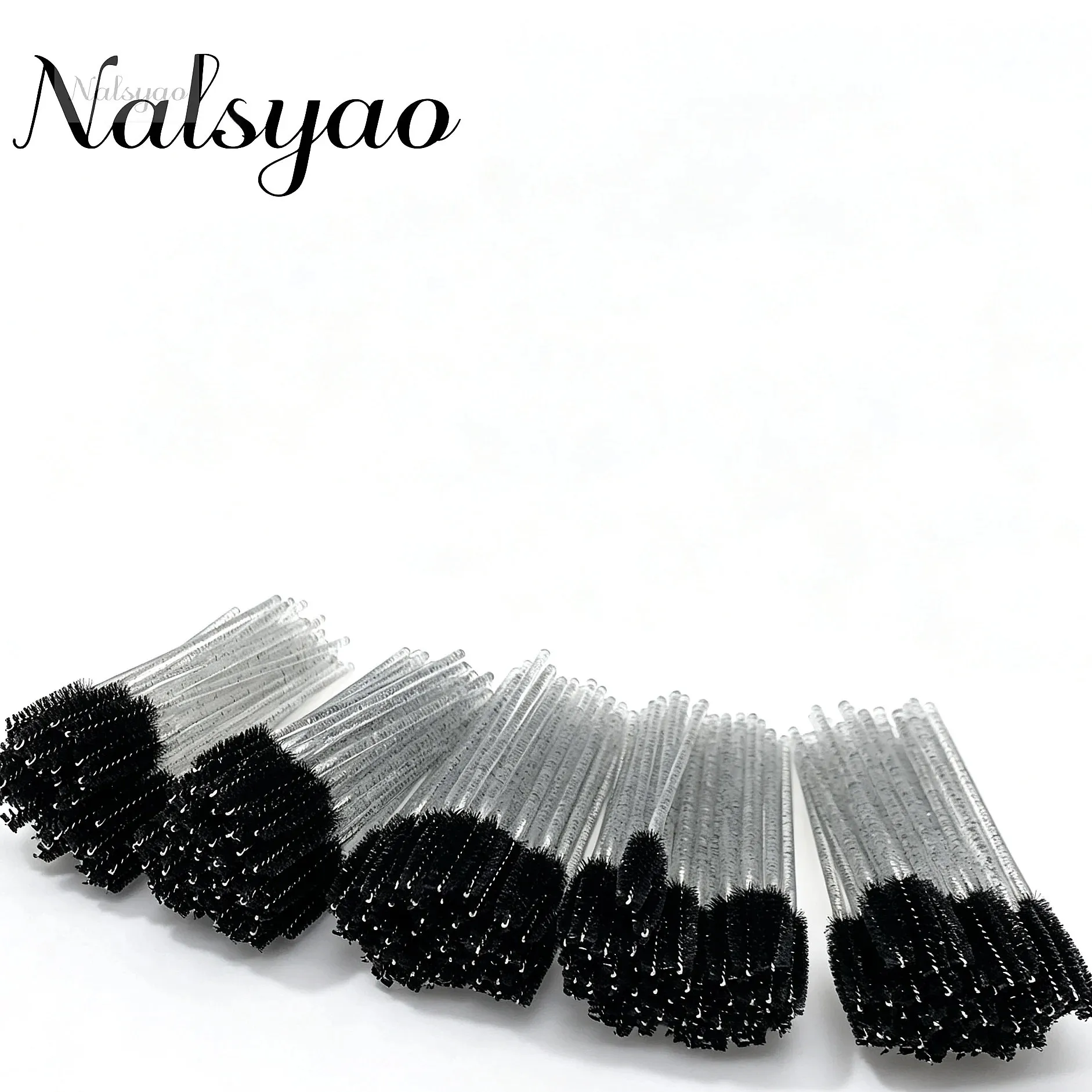 NEW 50Pcs Disposable Crystal Eyebrow Brush Diamond Handle Mascara Wand Applicator Eyelash Extension Makeup Tools