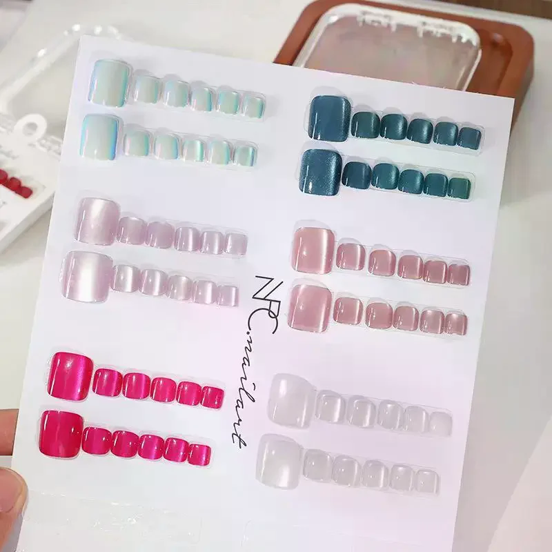 Nail Art Extension Cat Eye - 10 Pcs/Box French Fake Nails Glossy