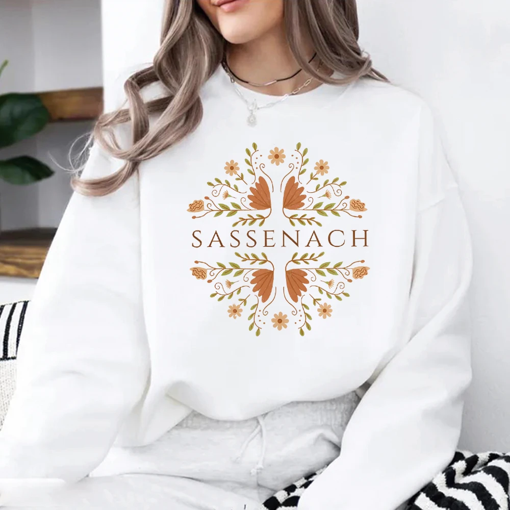 Outlander Sweatshirt Abstract Floral Sassenach Sweater Bookish Shirt Retro Romance Book Shirts Unisex Long Sleeves Sweatshirts