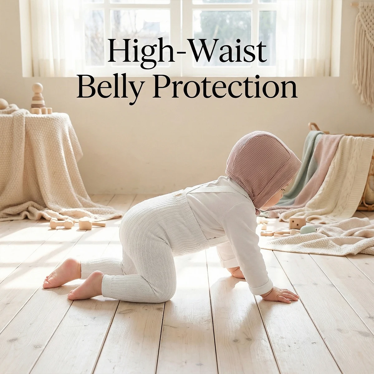 3er-Set Baby-Leggings, Overalls in Schlichten Einfarbigen und Gestreiften Designs, Mittlere Dicke, Geeignet für Tägliches Tragen in Allen Jahreszeiten – Detail 3