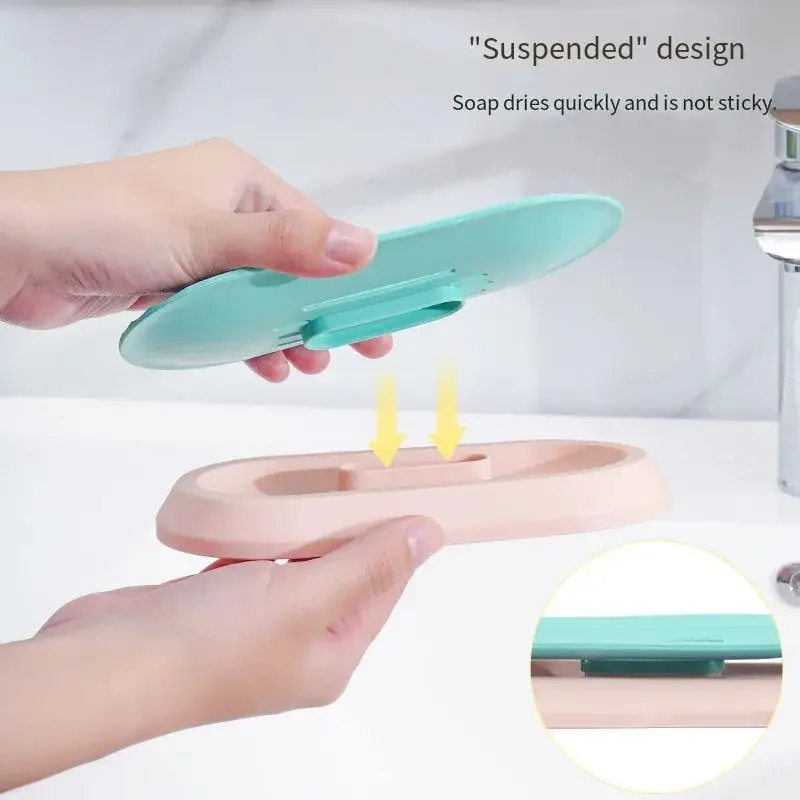 Bathroom Products Home Household Suspended Soap Box Bathroom Punch-free Square Soap Storage Box Drain Portable Soap Dishes