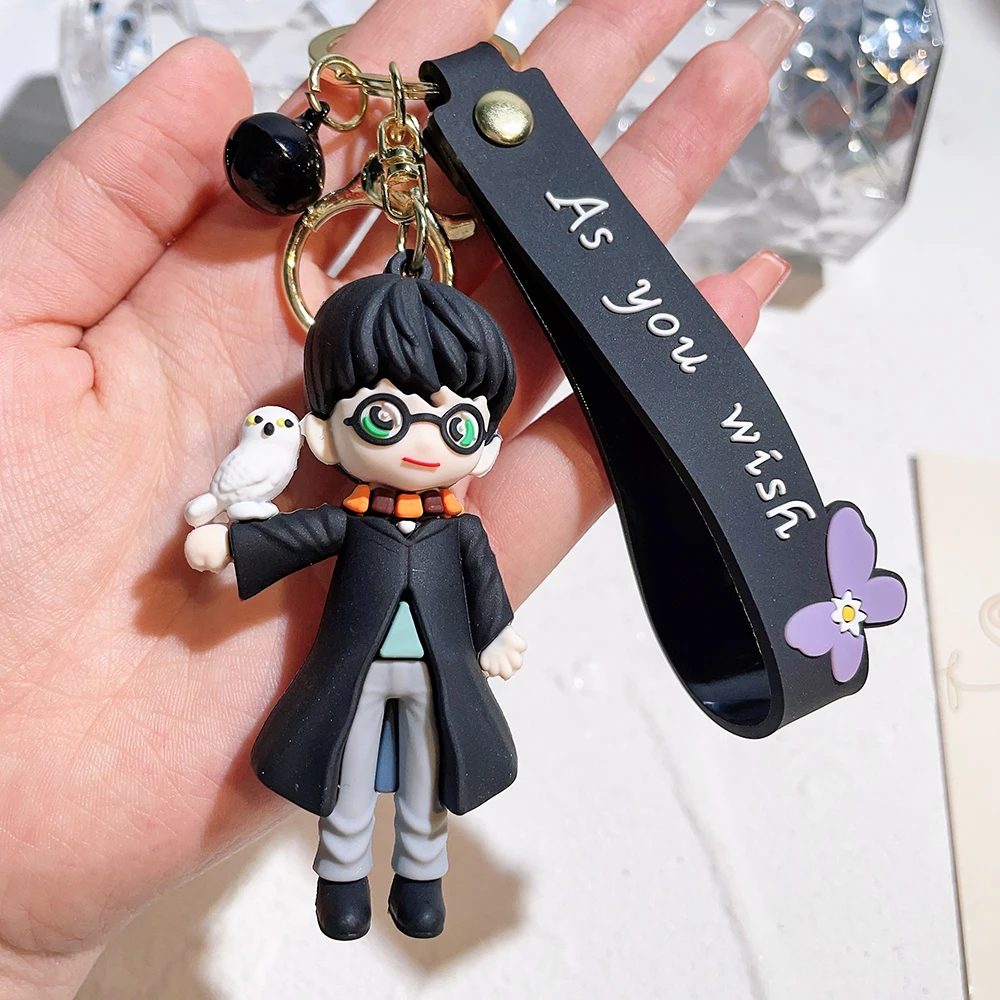 Cartoon Harry Potters Figure Doll Pendant Car Key Ring Backpack Ornaments Accessories Gift for Friends