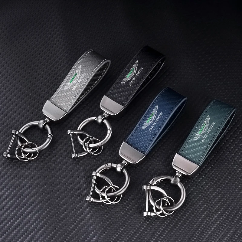 High-Grade Leather Car Styling Keychain Pendant Ring Chain For Aston Martin Vantage Coupe Vantage Roadster Vantage S Accessories