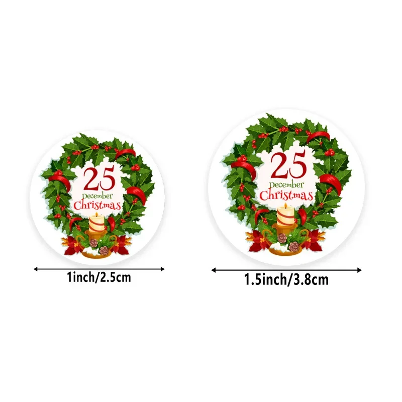 500Pcs 1 inch Merry Christmas Santa Claus Labels Stickers for Gift Package Card Envelope Wrapping Party Baking Small Business