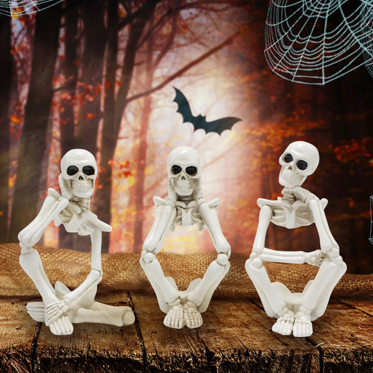 

Thinking Skeleton Set - Spooky Halloween Desk Decor