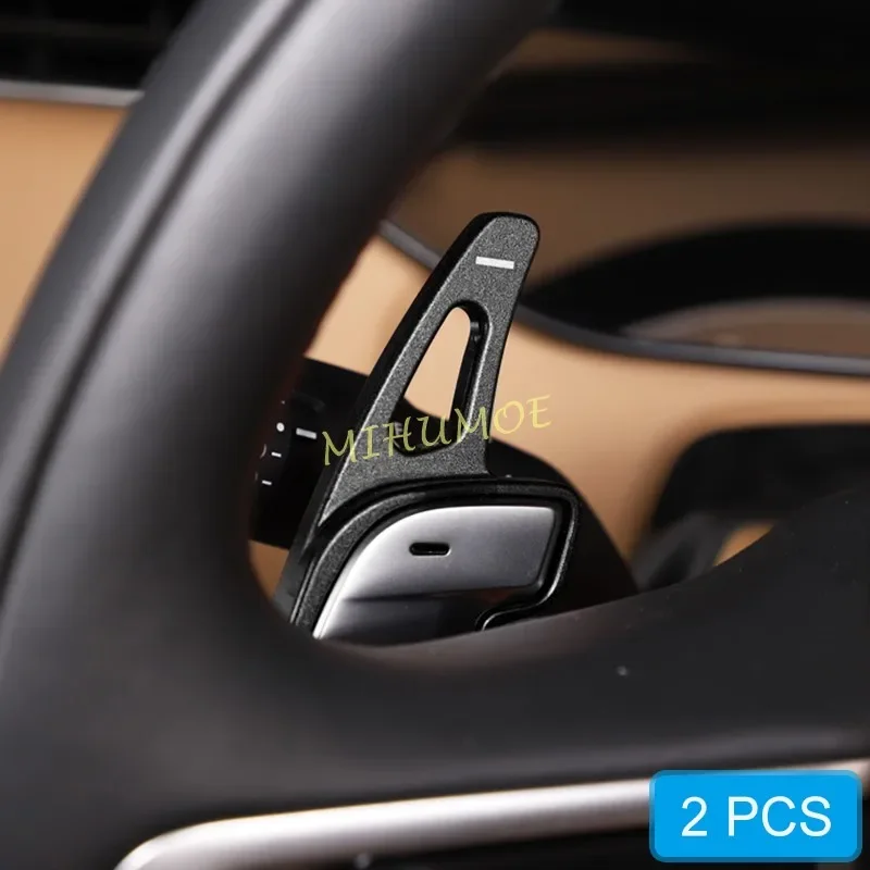 

For 2020+ Land Rover Jaguar Black Steering Wheel Paddle Shifter Extension Trims Range Rover Evoque Sport Discovery XE XF F-Pace