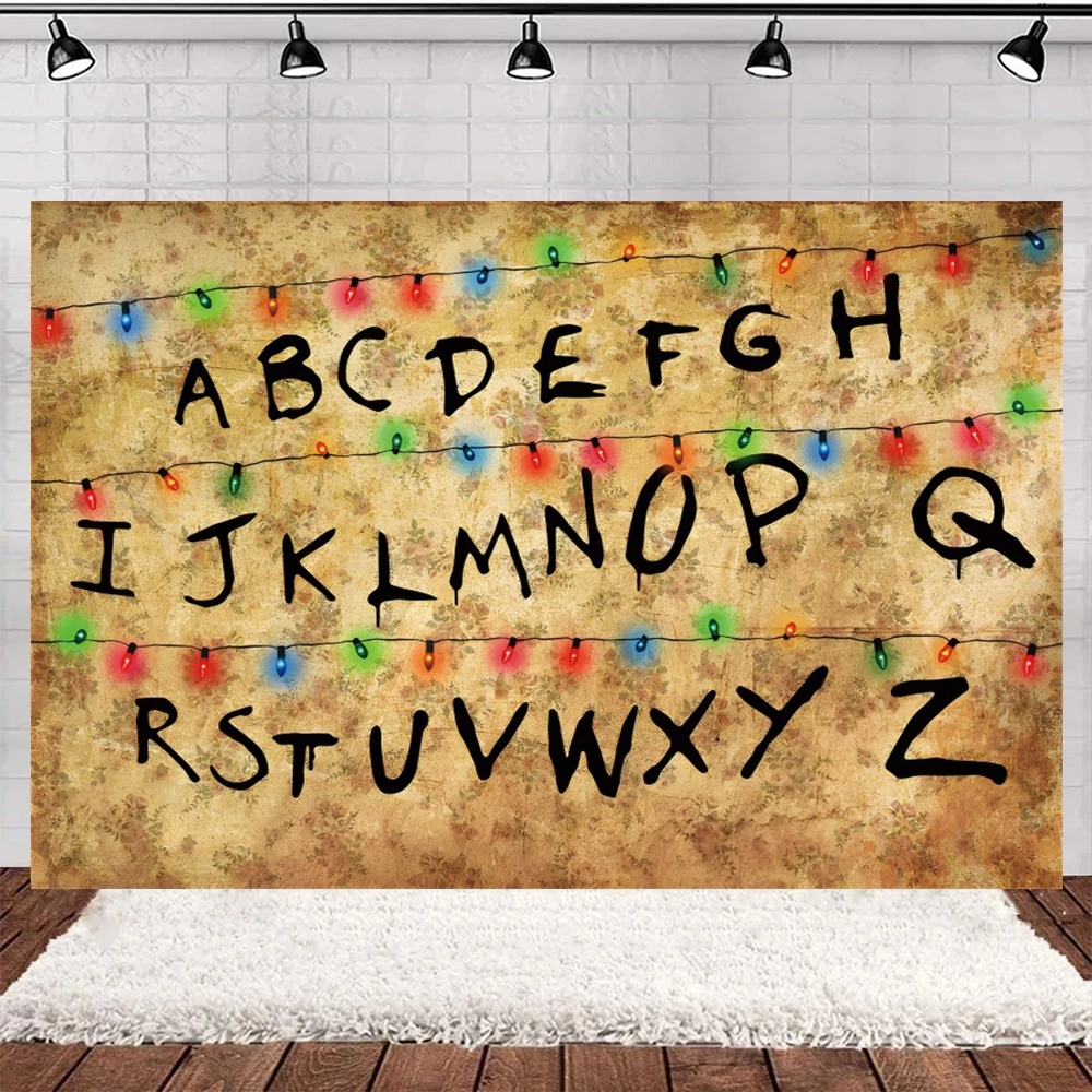 تلفزيون أمريكي غريب موضوع التصوير خلفية أضواء الأبجدية الحلقة سلسلة راية ديكور الحفلات هدية الطفل صور الخلفيات #3