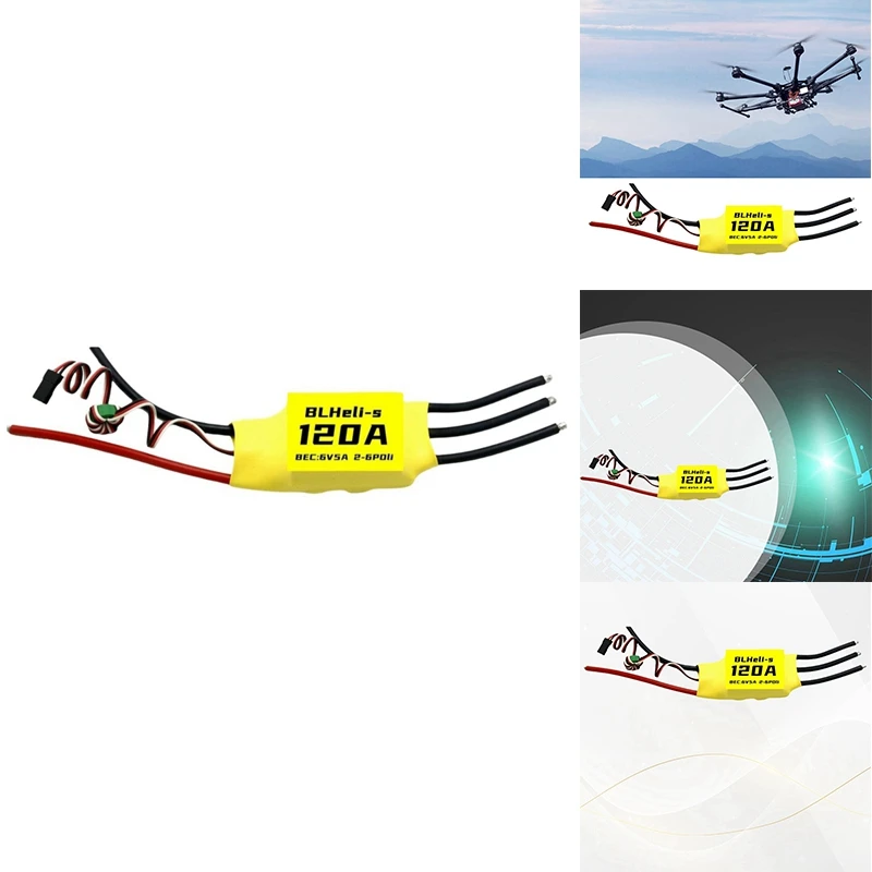 

Blheli 120A Brushless ESC 6V 5A BEC 2-6S For RC FPV Fixed Wing Multirotor Drone DIY Parts