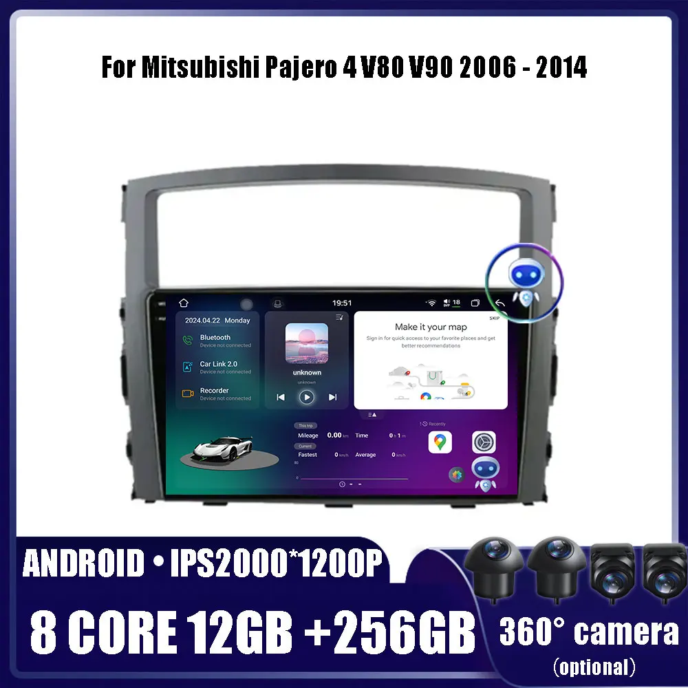 

ОС Android для Mitsubishi Pajero 4 V80 V90 2006-2014 Автомобильный радиоприемник Стерео Мультимедийная навигация Видеоплеер GPS WIFI 5G DVD 4G