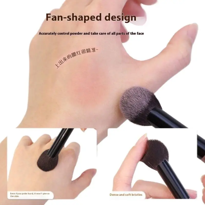 1 pz piccolo pennello per fard a forma di ventaglio fard in polvere crema fard liquido pennelli per trucco pennello per fard preciso strumenti per trucco