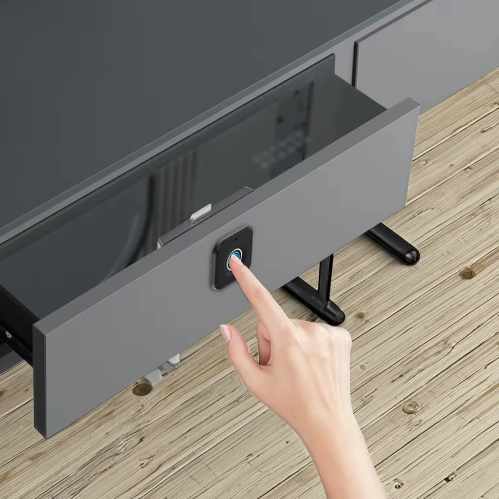 Hott Black Fingerprint Lock Smart Cabinet Lock Biometric Keyless Furniture Wardrobe Chest of Drawers Fingerprint Lock with USB