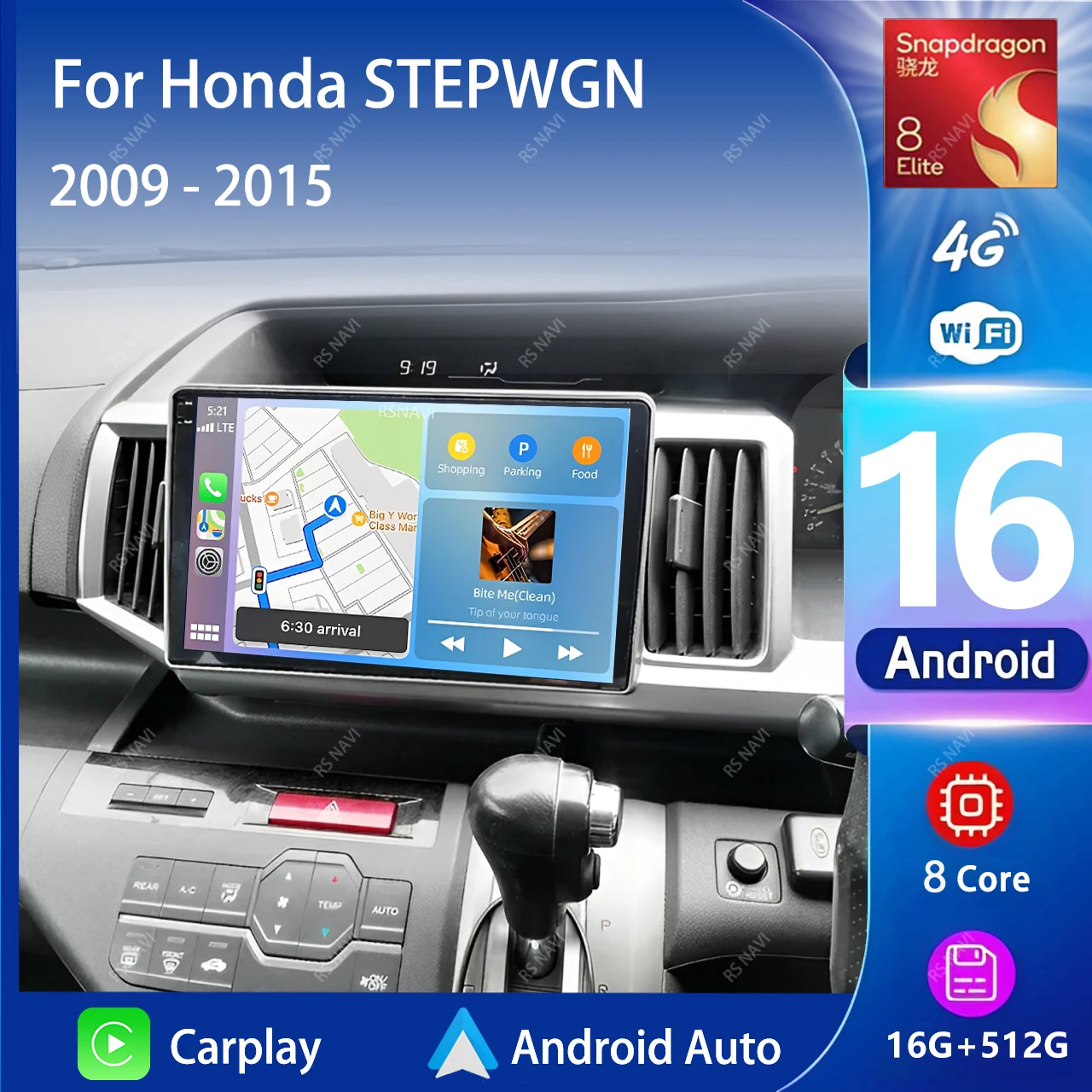 Android 16 Carplay Auto 2K Screen DSP Car Radio Multimedia Player For Honda STEPWGN 2009 - 2015 Autoradio Stereo 2din Head Unit