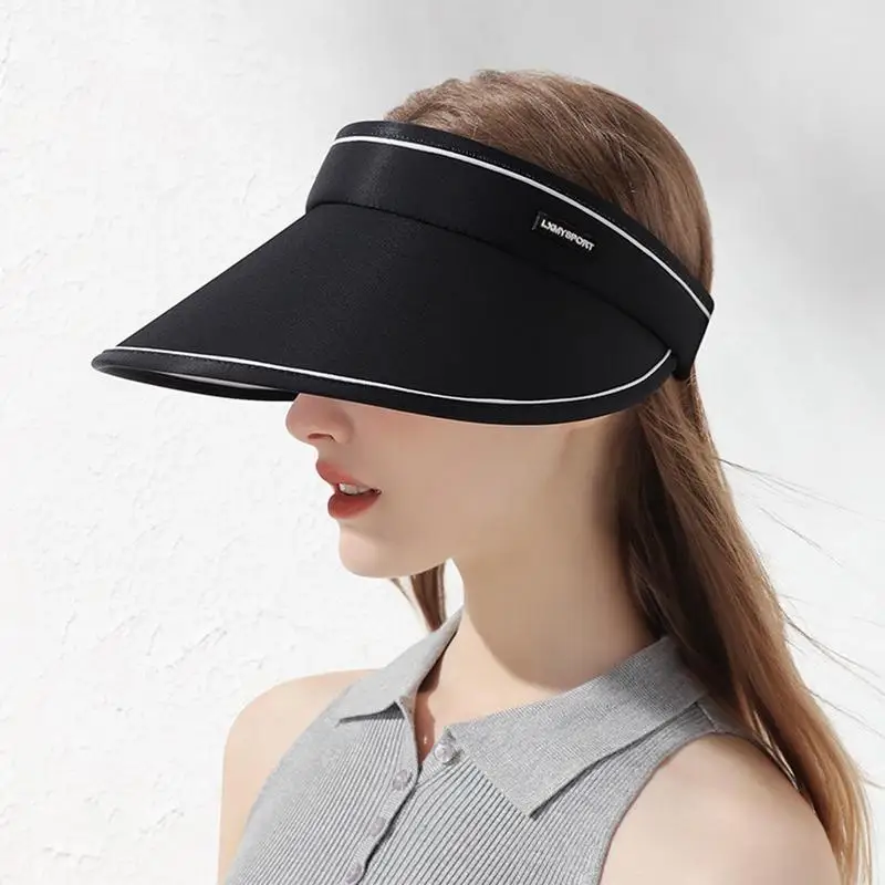 Hollow Top Sun Hat Sun Visor Hollow Top Hat Breathable Ponytail Caps Adjustable Sun Shade Hat For Outdoor