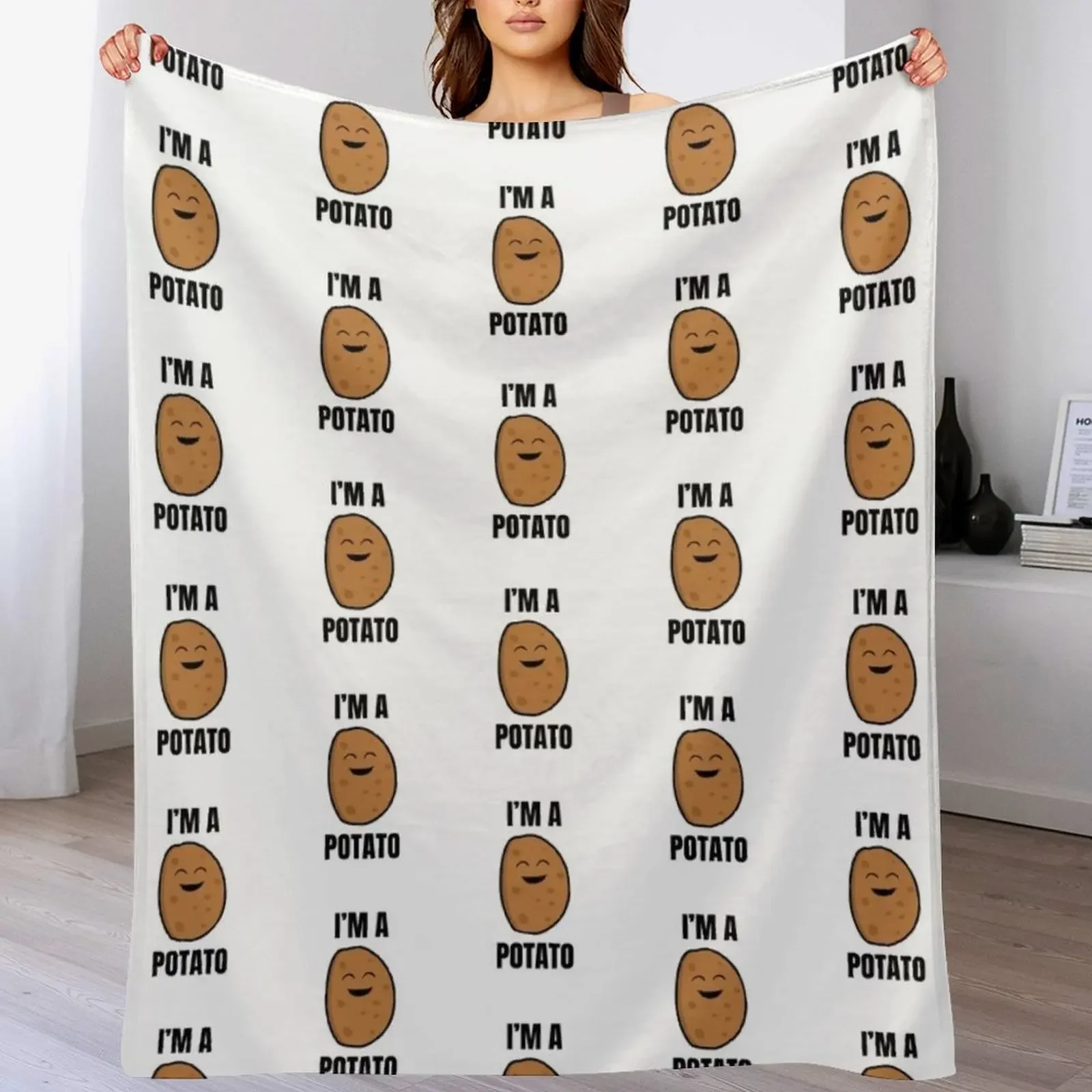 I'm a Potato - Funny Potato gift Throw Blanket heavy to sleep manga Blankets