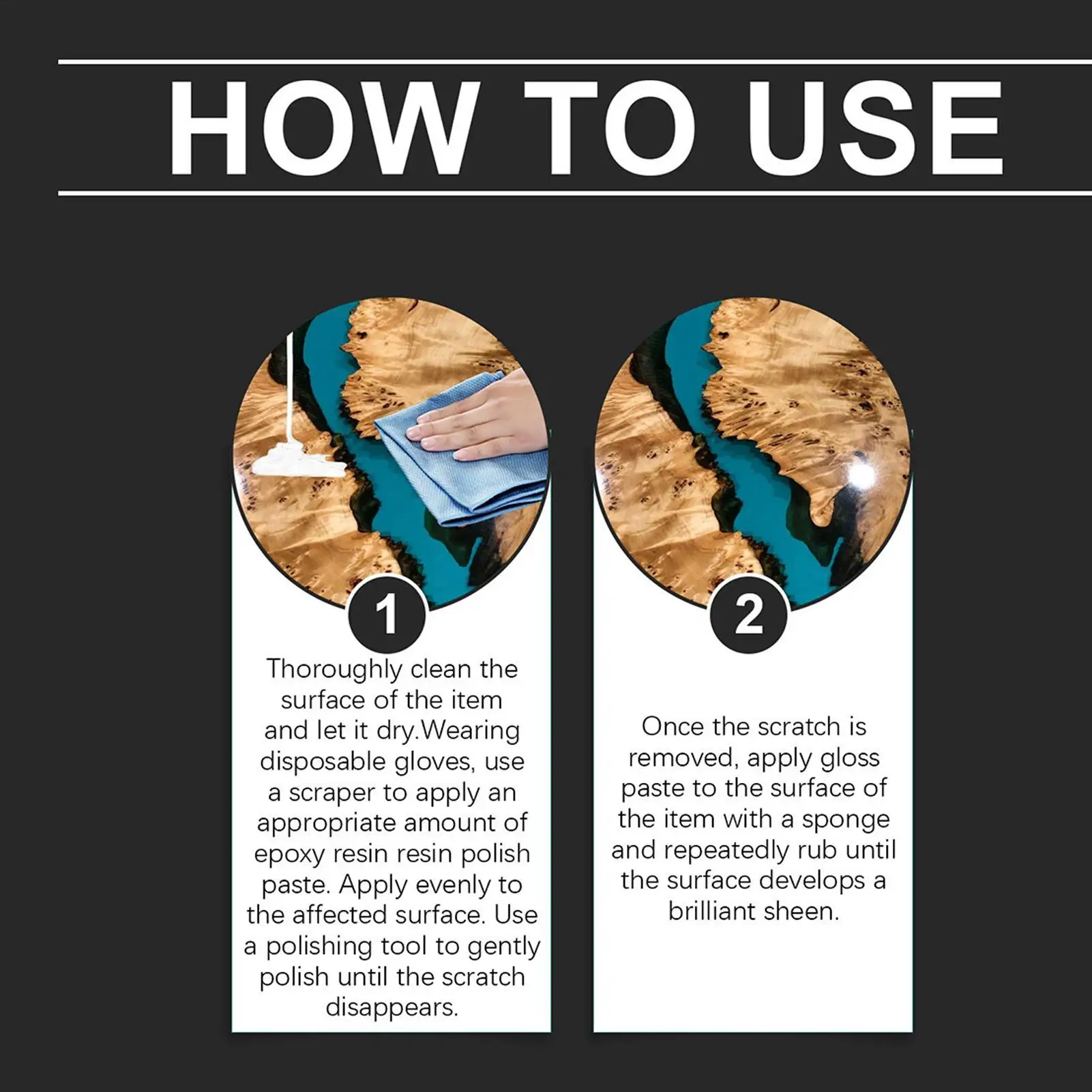 Kit per lucidatura in resina epossidica Ripristina lustro Pasta cremosa Rimuove graffi Kit per lucidatura acrilica per proprietari di case Principianti Arte
