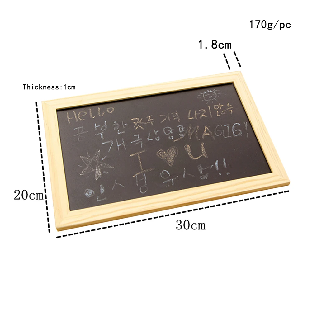 

Small Chalkboard Sign Double Sided Blackboard Hanging Wall Decor Message Board Display Wooden Frame Drawing Reusable Notice Tag
