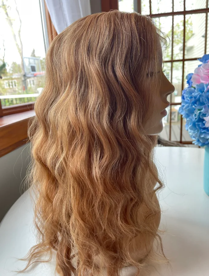 تسليط الضوء على العسل شقراء الاصطناعية الدانتيل شعر مستعار أمامي للنساء موجة عميقة شعر مستعار رخيصة الشحن السريع عالية الكثافة الباروكات تأثيري استخدام #3