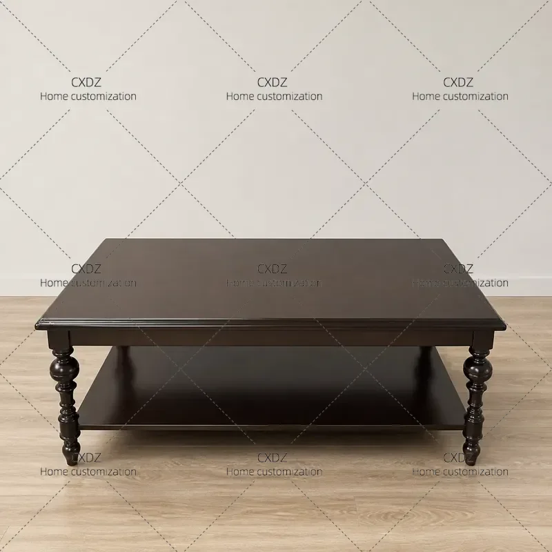Solid Wood Coffee Table Retro Simple Classic Side Table Living Room Furniture Modern Practical Small Apartment Customization