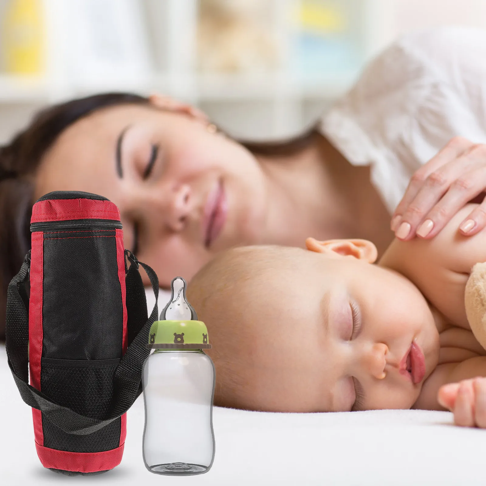 

2Pcs Insulated Bottle Storage Pouch Oxford Cloth Thermal Bag Portable Baby Bottle Bag for Travel Milk Temperature Preservation