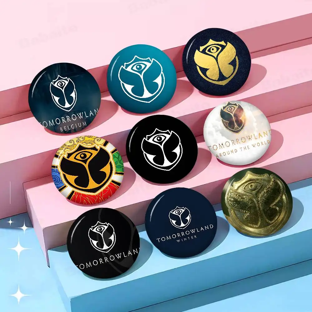 T-Tomorrowlands Music Logo Customizable Soft Button Pin For Women Creative Jewelry Funny Badge Cartoon Lover Hat
