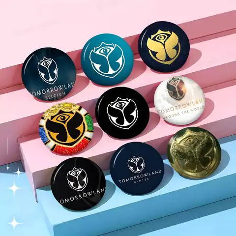 T-Tomorrowlands Music Logo Customizable Soft Button Pin For Women Creative Jewelry Funny Badge Cartoon Lover Hat