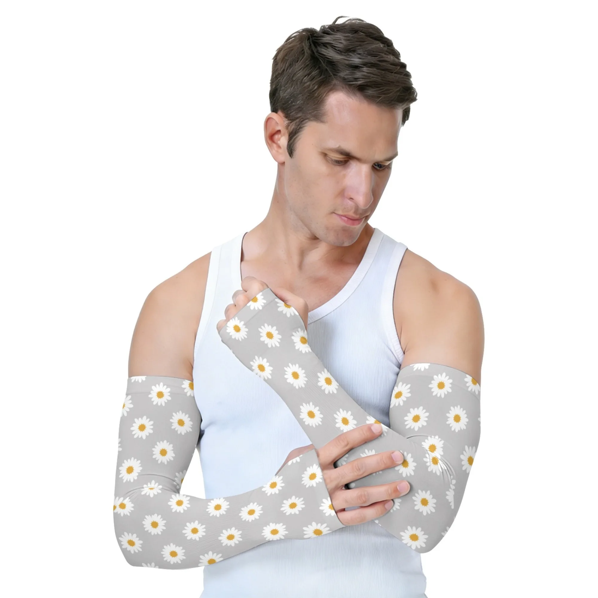 UV Protection Sleeves Classic Daisy Ice Arm Warmers Cycling Cuffs Garden Sleeve Elbow Pad Sport Arm Cover Daily Arm Protectors