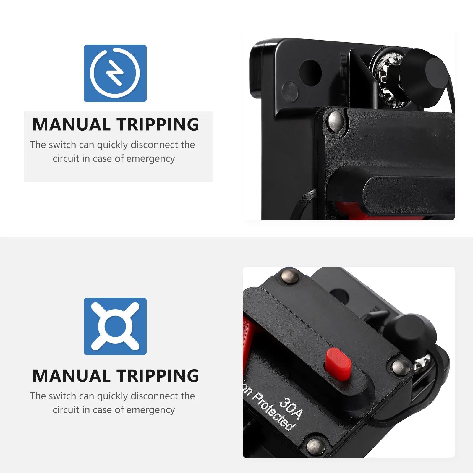 

Auto Reset Circuit Breaker for Cars Trucks Buses Electric Vehicles Water Resistant Dust Proof Easy Install Panel Mount Fuse Car