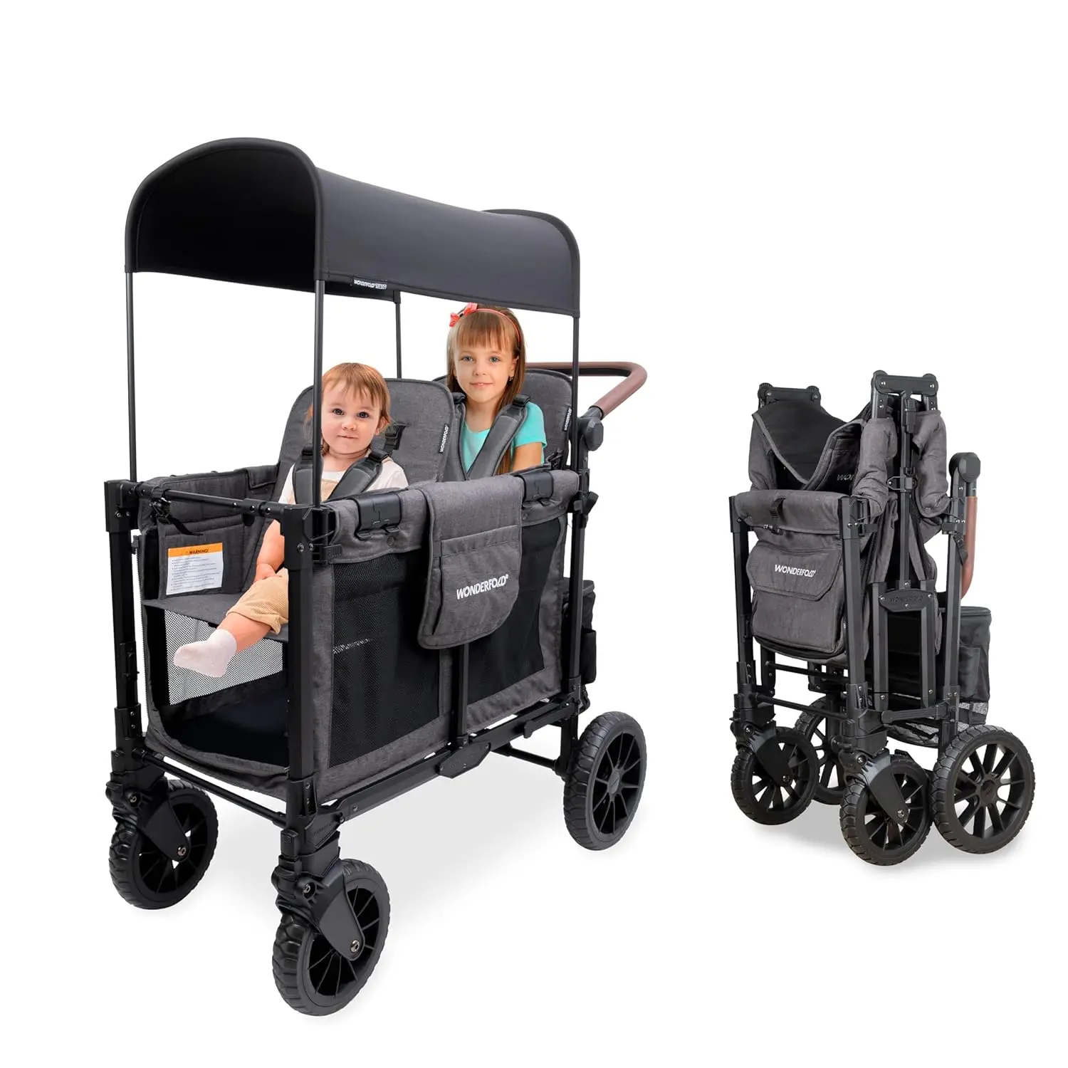 

W2 Luxe Pro Stroller Wagon (2 Seater) - Collapsible Wagon Stroller with Seats Featuring 5-Point