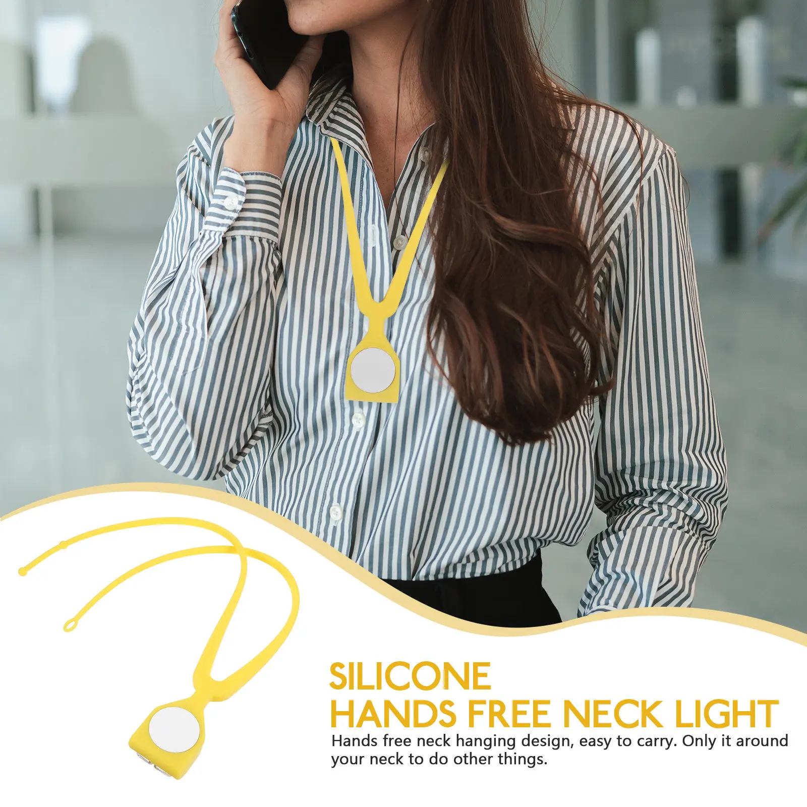 Hands Free Neck Hanging LED Lamp Silicone Comfortable Fit Bright Wide Angle Light Compact Lightweight for Camping Night Running