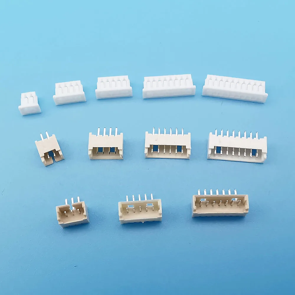 50Pcs JST 1.25mm Pitch 2/3/4/5/6/7/8/9/10Pin Male Female Connector Horizontal Straight Pin Header Housing Micro JST 1.25