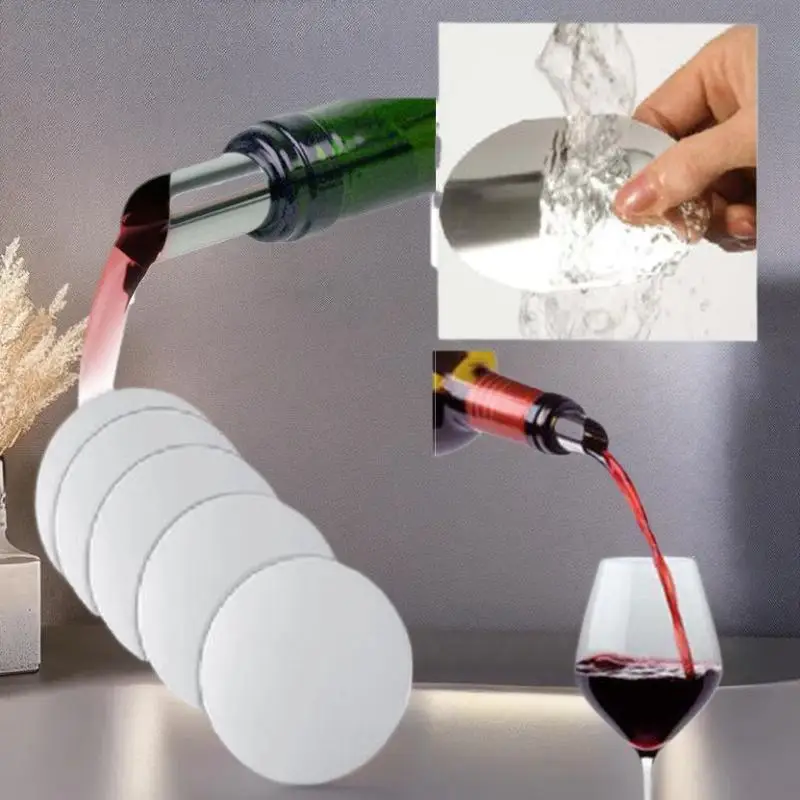 10/20Pcs Silver Wine Pourer Discs Foldable Anti-Drip Aluminum Foil Wine Pour Spout