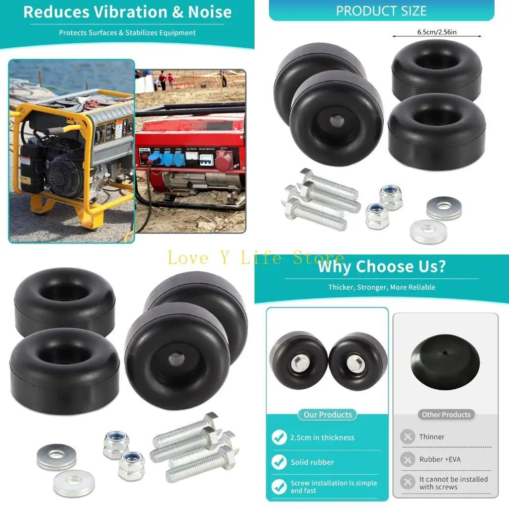 

L74C Pack of 4 AntiVibration Foot Pad Rubber Vibrations Pad for Air Compressors