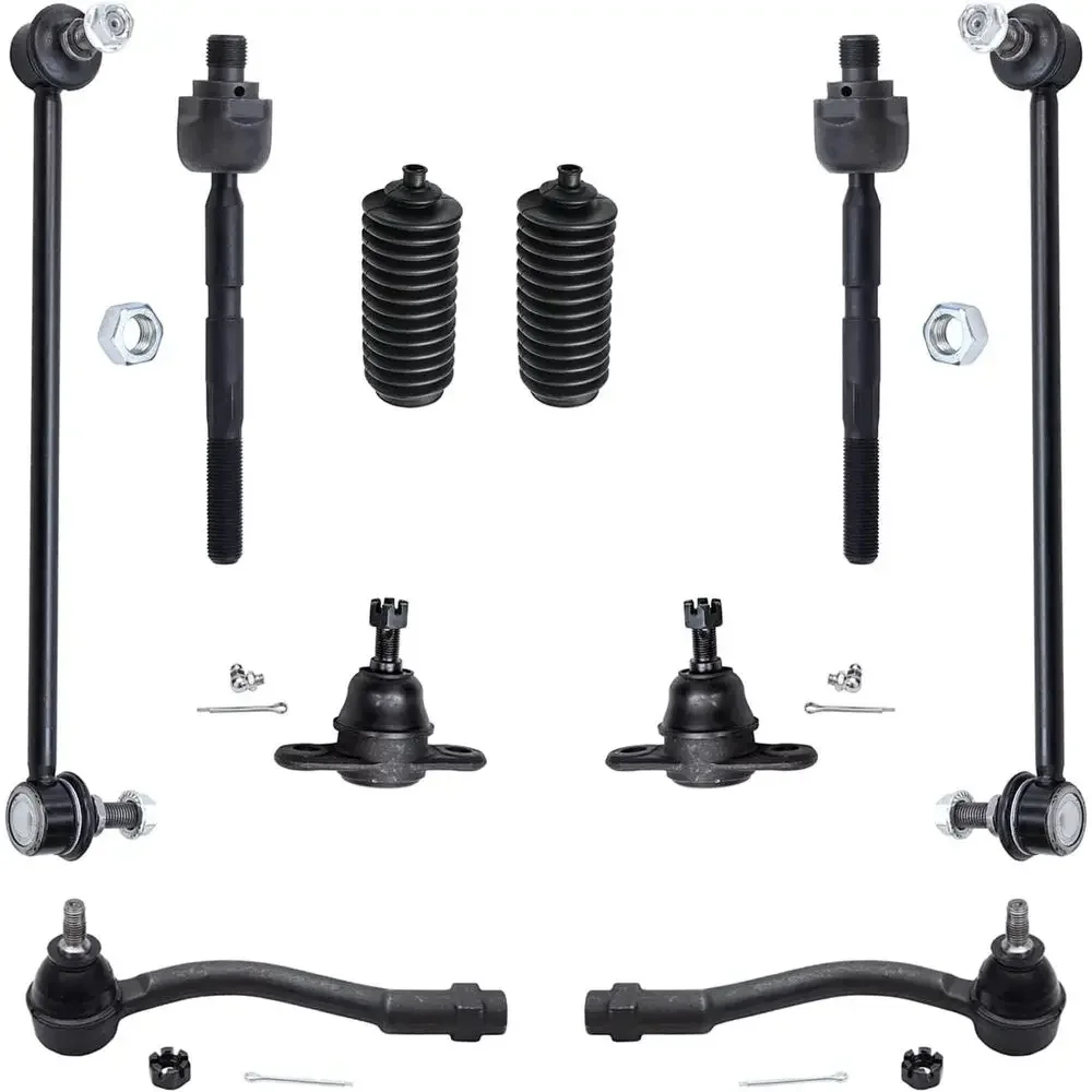 

10pc Suspension Kit for 06-11 Kia Rio and Rio5, 4 Tie Rod Ends, 2 Lower Ball Joints, 2 Boots, 2 Sway Bars, Replacement 2006-2011