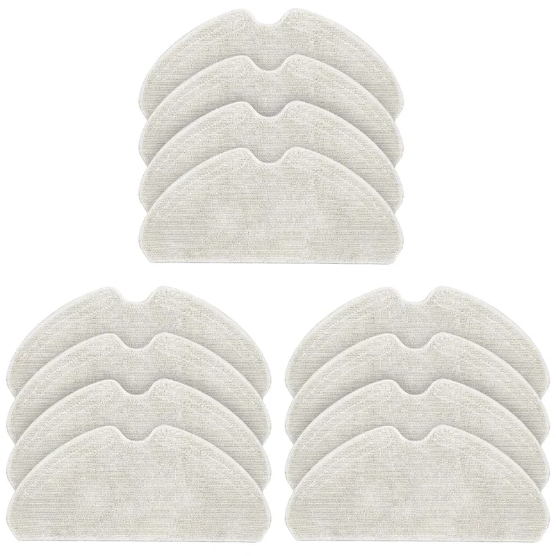 ABMO 12 Pack Replacement Mop Pads For Dreame D10S, D10S PRO, D9 Max, F9 PRO Robot Vacuum Cleaner, Washable Reusable Mop Pad